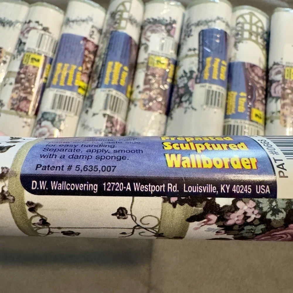 Vintage Floral Prepasted Wallpaper Border‎ 11 Rolls Old Fashion Rose 4 Yd ea.